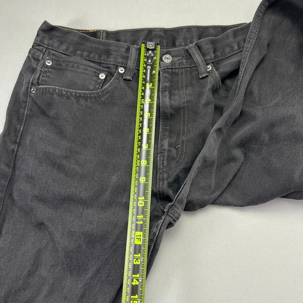 Levi's 505 Jeans Mens 34x32 Black Denim Cotton Regular Fit Mid Rise Straight Leg